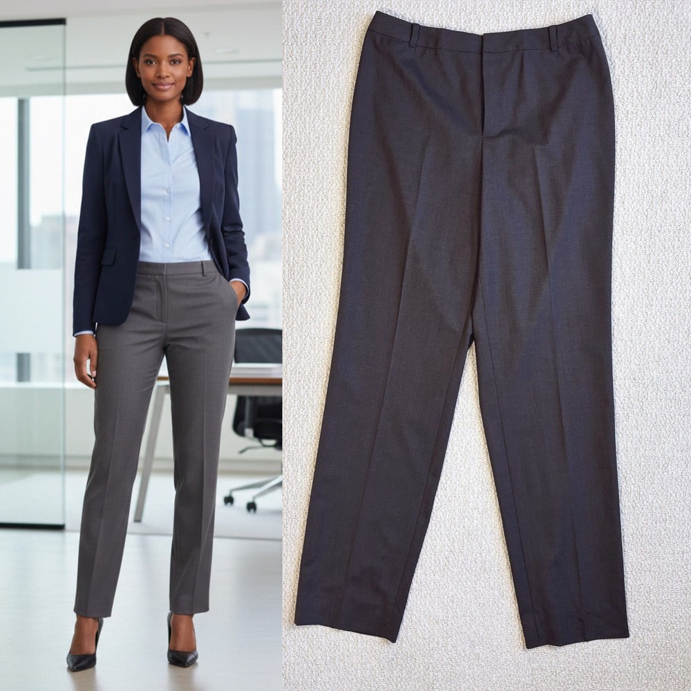 Linda Allard Ellen Tracy Wool‎ Dress Pants, Gray brown, Womens Size 8